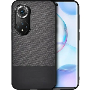 Huawei Nova 9 Fabrik Kumaş ve Deri Desen Kılıf - Siyah