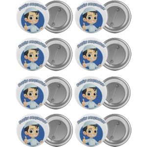 Bugün Oruçluyum Çanta Rozeti Seti 8 Adet En Büyük Boy 5.8cm Iğneli Broş