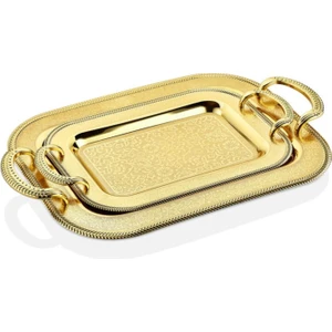 Altınbaşak sırma Tepsi Gold Renk 2'li Set