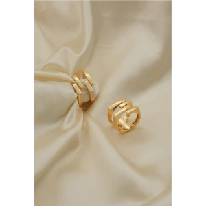 Kadın Altın Kaplama Kare Çizgi Yüzük (Ayarlanabilir)