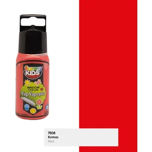 Funny Kids Yap Yapıştır Cam Boyası 60CC - 7508 Kırmızı