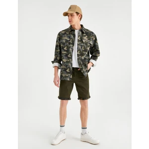 İçi Kamuflajlı Gabardin Şort