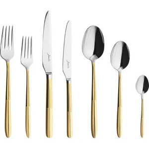 9401 12 Kişilik 84 Parça Gold Çatal Kaşık Bıçak Seti