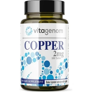 Copper 2 Mg 100 Tablet Bakır Içeren Takviye Edici Gıda