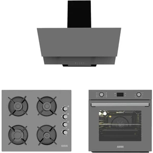 Gri Cam Dijital/dokunmatik 3'lü Ankastre Set (F17-GLS640-MFA627)