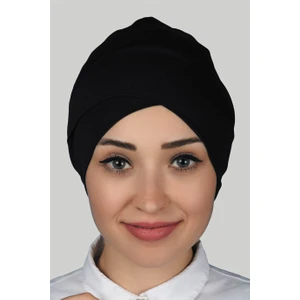 Çapraz Dış Tesettür Bonesi Penye - Lacivert