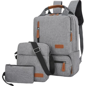 Gu Wei Xuan 3 Adet Sırt Çantası Seti Kadın Erkek Laptop Sırt Çantası (Yurt Dışından)