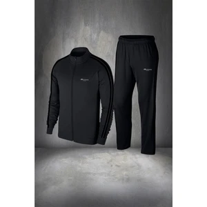 Poseidon Storm Büyük Beden Erkek Siyah Supra Penye Kumaş Fit Regular Kalıp Yürüyüş Koşu Eşofman Seti (4xl- 10XL)