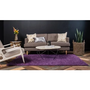 Angora Home  Solid Shaggy Makine Halısı 4371Y Mor 150 cm x 230 cm Dikdörtgen