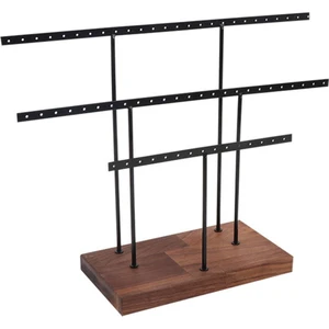 Küpe Tutucu Organizer Kulak Saplaması Mücevher Depolama Siyah + Ceviz Tabanı (Yurt Dışından)