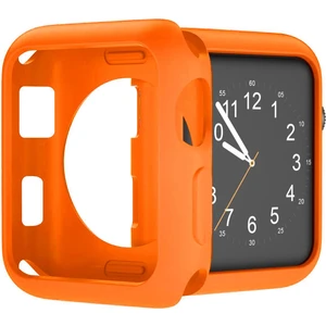 Apple Watch 7 45 mm Önü Açık Mat Silikon Kılıf - Turuncu