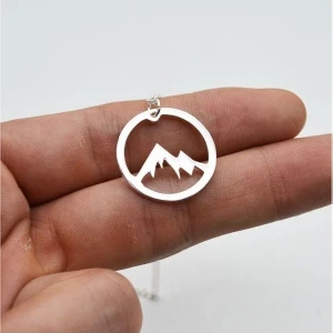 Gökdeniz 925 Dağ Model Özel Tasarım Gümüş Kolye Özel Gün Hediyesi