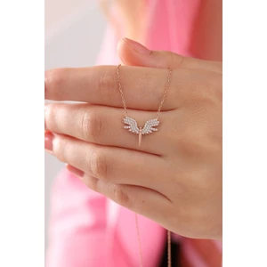 Bilsen Store Kadın 925 Ayar Gümüş Rose Kaplamalı Mikail Meleği Kolye