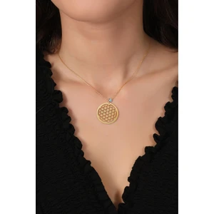 Bilsen Store Kadın 925 Ayar Gümüş Altın Kaplama Yaşam Çiçeği Kolye