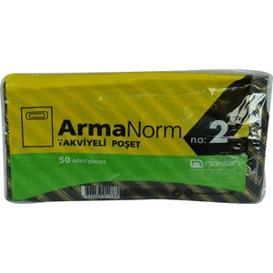 Armanorm Takviyeli Çanta Poşet Siyah Çizgili Desen 35X25 50 Adet No:2