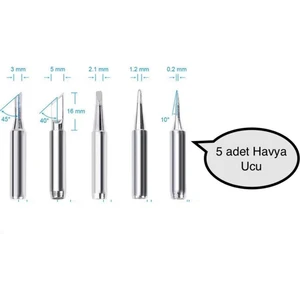 Yüksek Kalite Havya Ucu 5li Set 900M-T-K, 900M-T-I, 900M-T-3C, 900M-T-B, 900M-T-2