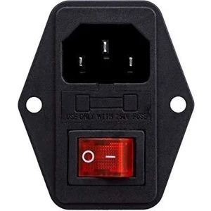 Kulaklı Erkek Power Soketi - Işıklı Anahtarlı