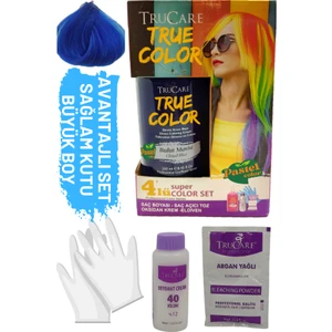 Truecolor Bulut Mavisi Saç Boyası Seti Saç Açıcı ve Eldivenli