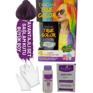Truecolor Lilamor Saç Boyası Seti Saç Açıcı ve Eldivenli