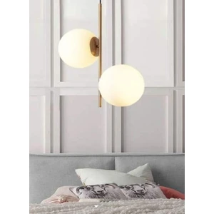 Ikili Modern Glop Camlı Eskitme Avize
