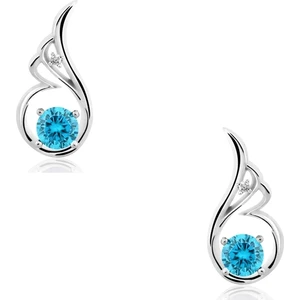 Topaz Melek Kanadı 0.02 Carat Pırlanta Gümüş Küpe ER22