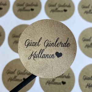 Gg Genç Girişimci Kuşe Sticker 4X4CM 70 Adet - Güzel Günlerde Kullanın- Kraft Görünümlü