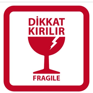 Gg Genç Girişimci Kuşe Sticker 5X5CM 50 Adet - Dikkat Kırılır