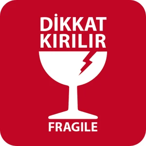 Gg Genç Girişimci Kuşe Sticker 5X5CM 50 Adet - Dikkat Kırılır