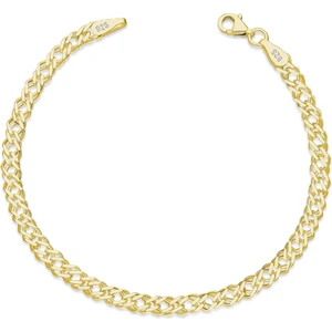 Ventino Silver Rambo 925 Ayar Gümüş Altın Kapmala Zincir Bileklik VEB-5235