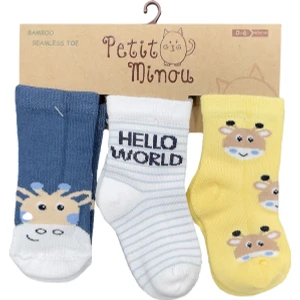 Petit Minou 3'lü Hello World Bebek Çorabı 2153