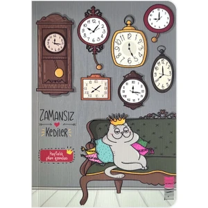 Think Book Thinkbook Zamansız Kediler Haftalık Plan Ajandası - Kedi Saatler 15X21,5