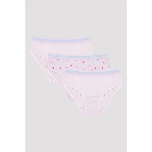 Lila Kız Çocuk Flower 3lü Slip Külot
