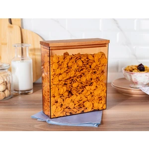 Madame Coco Lucille Ahşap Kapaklı Saklama Kabı - Amber - 3000 ml