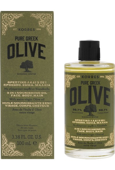 Olive Korres Vücut Yağı, Bedensiz, Renksiz