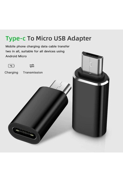 Streak Type-C To Micro USB Çevirici Şarj Dönüştürücü Adaptör