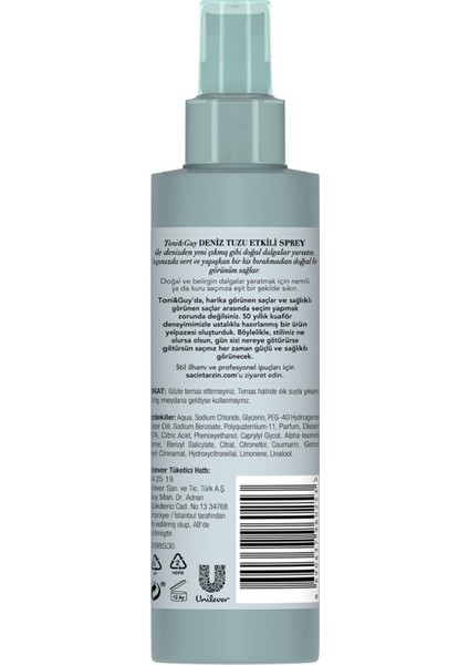 Toni&guy Deniz Tuzu Etkili Sprey 200 ml modelleri