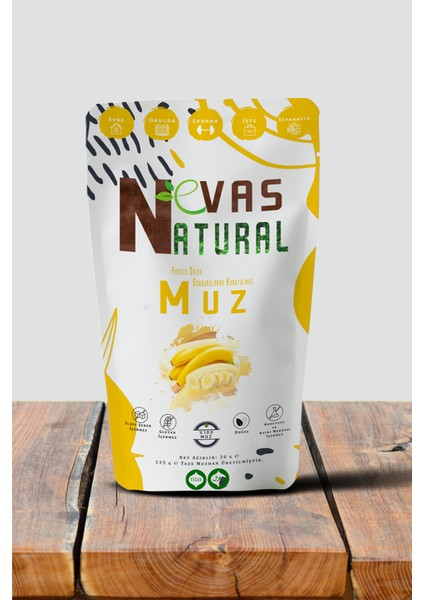 Dondurularak Kurutulmuş Freeze Dried Muz 30 gr