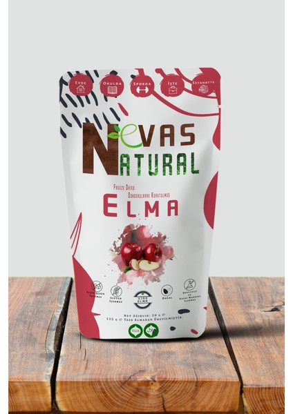 Dondurularak Kurutulmuş Freeze Dried Elma 20 gr