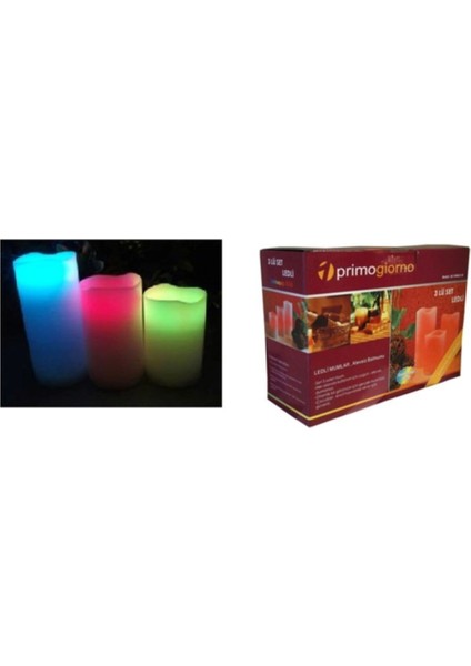 3 Lü Rgb Renk Değiştiren Yılbaşı Süsü Ledli Mum