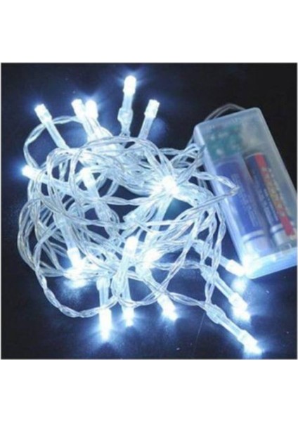 Beyaz Renk Dekoratif 5 M Animasyonlu Yılbaşı Süsü Pilli LED