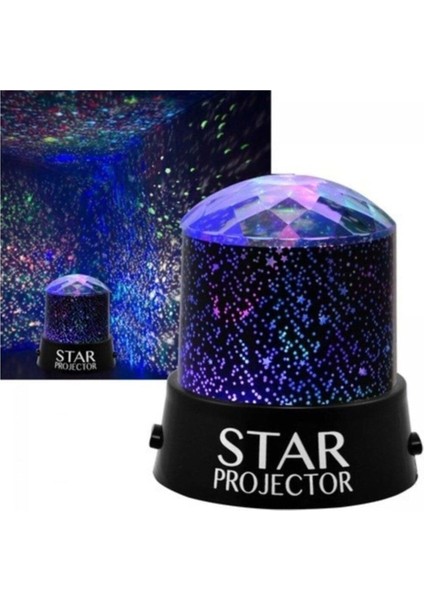 Gökyüzü Dönen Gece Lambası Yıldız Yansıtmalı LED Lamba Projeksiyon Gece Lambası