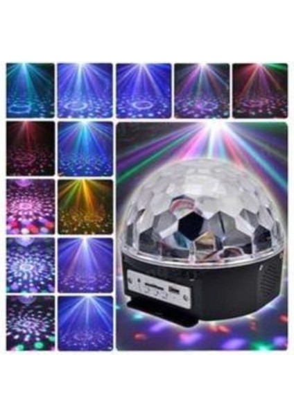 LED Kristal Küre Disko Topu 6 Renk-Usb-Sese Duyarlı Uzaktan Kumadalı