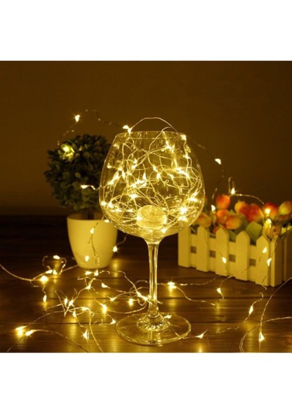 Peri LED Pilli Dekoratif Yılbaşı LED Ince Tel 5 mt LED Işık