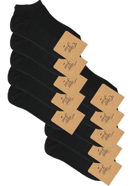 10'lu Paket Siyah Pike Örgü Patik Çorap