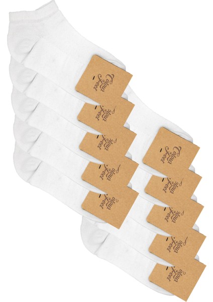 10'lu Paket Beyaz Pike Örgü Patik Çorap