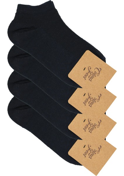 4'lü Paket Lacivert Pike Örgü Patik Çorap