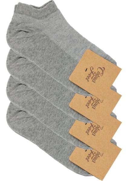 4'lü Paket Gri Pike Örgü Patik Çorap