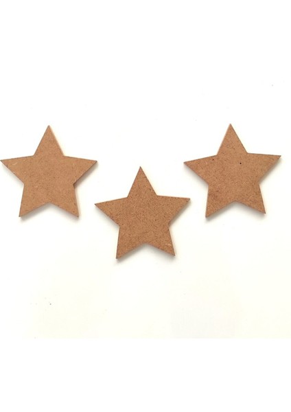 8 cm Boyanabilir 3'lü Mini Yıldız Ham Mdf 6 mm