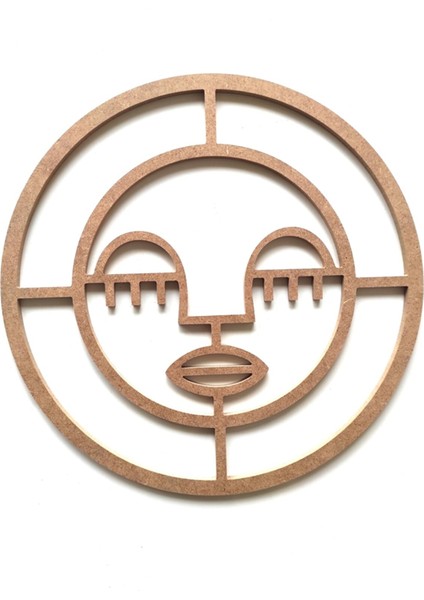 Kadın Figür Bohem Kasnak 30 cm Ham Mdf