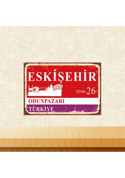 Eskişehir Odunpazarı 20-30 cm Retro Ahşap Tablo TKFX5773